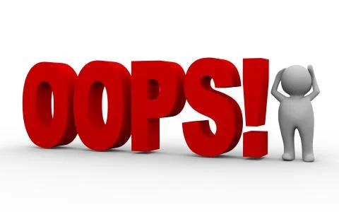 Man with oops text Stock Illustration