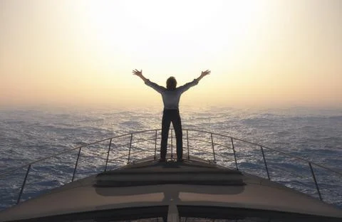 Man with open arms Illustrazione stock