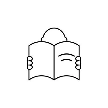 A man with an open book icon. Element of knowledge for mobile concept and web Illustrazione stock