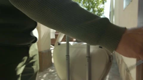 Man open the door with a key Stock Footage 130606517