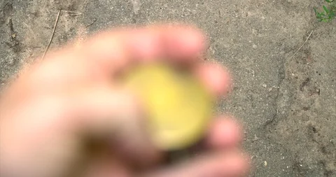 Man open in hand an old compass in hand and rotate around the axis. Stock Footage 127747378