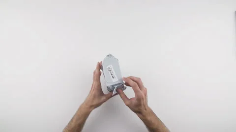 Man open post package with his hand. Stock Footage 138051100