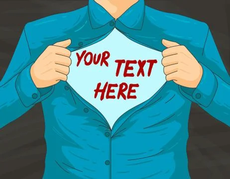 Man with open shirt Stock Illustration
