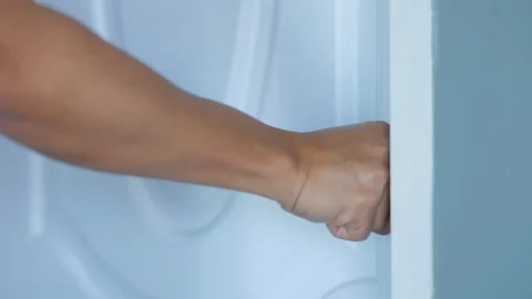 The man opened the door from the room. Stock Footage 149052016