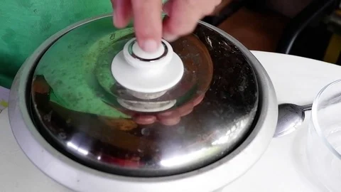 Man opened a pot of rise Video stock 122157221