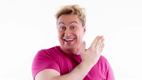 Man opening and covering face with hands, hide changing facial expressions Stock Footage 236319434