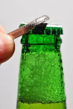 Man Opening Beer Bottle Stock Photos