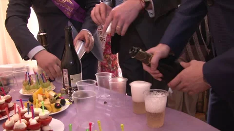 Man Opening Champagne Bottle Closeup Stock Footage 51985686