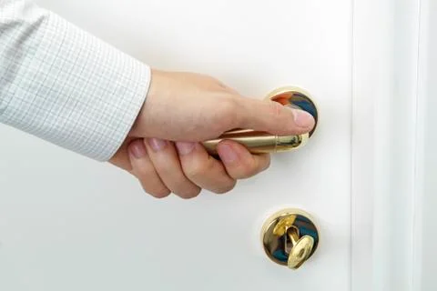 Man opening a door Foto stock