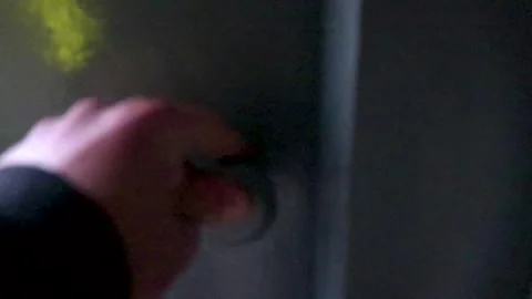 Man Opening Front Door With Key Entering Modern Home Using Handle Today. Stock-Footage 340543035