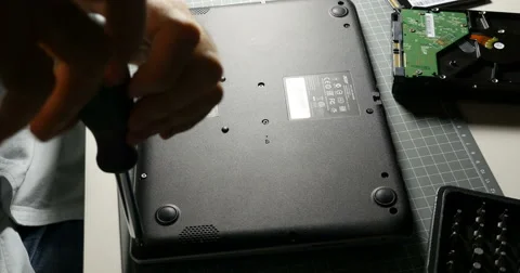 Man opening laptop  timelapse Video stock 69257725