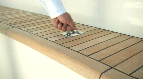 Man opening locker on a boat  Stock Footage 41687604