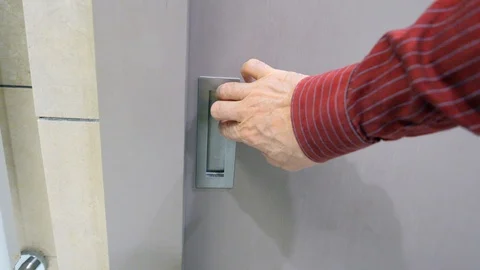 Man opening a sliding door Stock Footage 102694633