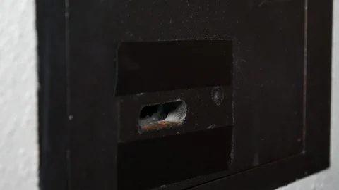 Man opening vault or safety deposit box in hotel, hand typing security code and 库存影片 90339606