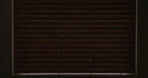 Man Opening WIndow Blinds Revealing Winter Exterior with Snow Stock Footage 88227801