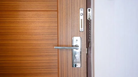 Man opens and closed the door. Stock Footage 52460822