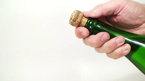 Man opens a bottle of champagne Stock Footage 58256220