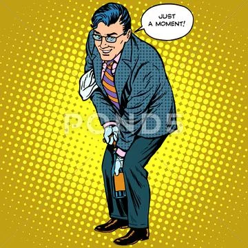 Man opens a bottle of champagne holiday celebration Stock Illustration