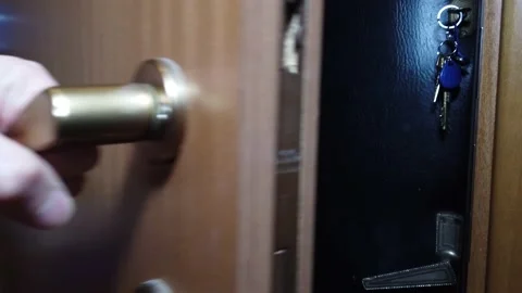 The man opens the door Stock Footage 148942041