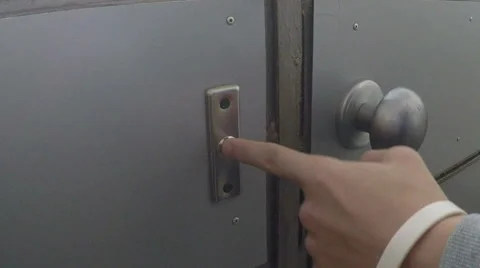 Man opens door with touch sensor Video stock 56985451