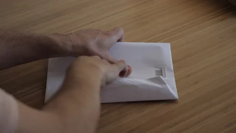 Man Opens Mail In Ballot - Vote In 2020 Election Video stock 140757527