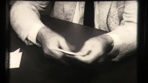 Man Opens Mail Letter, Written Communication, Archival Footage Stock Footage 130173480