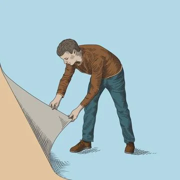 A man opens a page Stock Illustration