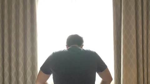 Man Opens Window Motivational and Inspiring Concepts 스톡 동영상 116843486