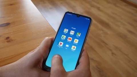 A Man opens YouTube app on Mobile Smartphone Video stock 119373280