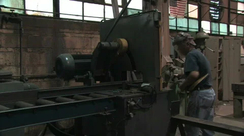 Man Operates Machine 1 Stock Footage 280118