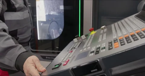 Man operating machine on factory Stock Footage 171570308