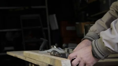 Man operating old hand drill Stock Footage 73170178