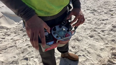 Man operating remote control for concrete pump truck Stock-Footage 233039172