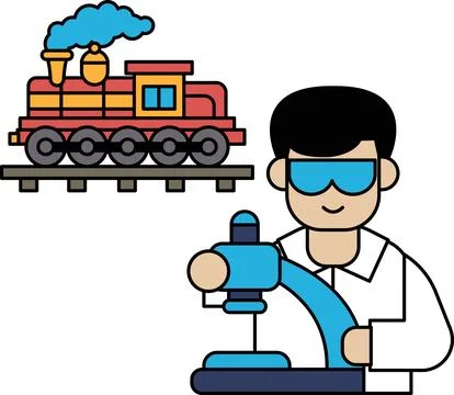A man is operating a train Stock Illustration