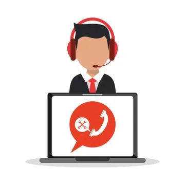 Man operator and laptop design Illustrazione stock