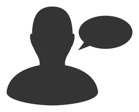 Man Opinion Vector Icon Flat Illustration Stock Illustration