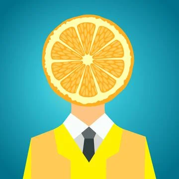 Man with orange Stock Illustration