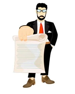 Man with order in hand Stock Illustration