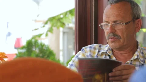 Man is ordering food in cafe Stock Footage 96355018