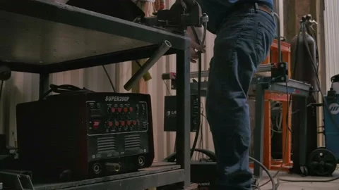 Man in Outdoor Workshop Stock Footage 201964796