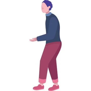 Man with outstretched hand vector icon on white 库存插图