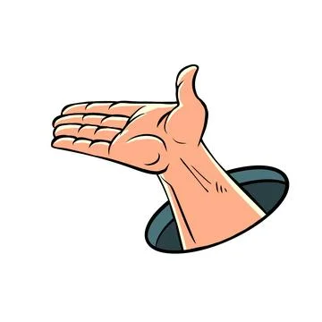A man outstretched palm. asking for help, poverty and charity. Empty hand Stock Illustration