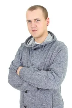 Man over white Stock Photos