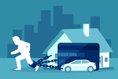 Man overburden with financial problems Illustrazione stock
