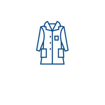 Man overcoat line icon concept. Man overcoat flat vector symbol, sign, outline Stock Illustration