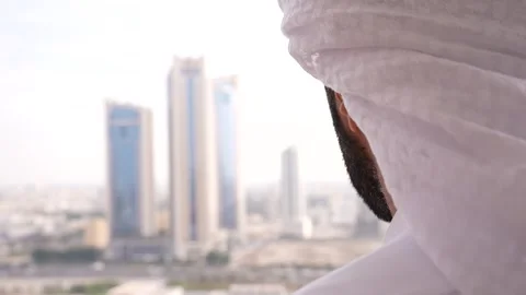 Man Overlooking Cityscape Stock Footage 316347644