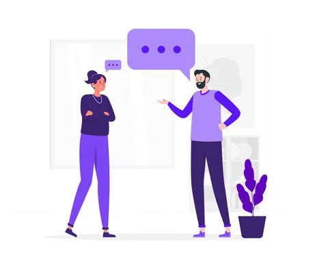 Man overly explaining to woman Illustrazione stock