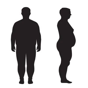 Man overweight silhouette Stock Illustration