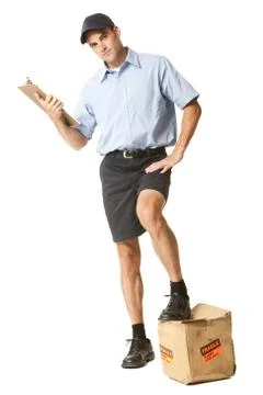 Man with package Stock Photos