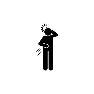 Man, pain, ache icon. Element of amyotrophic lateral sclerosis icon Stock Illustration